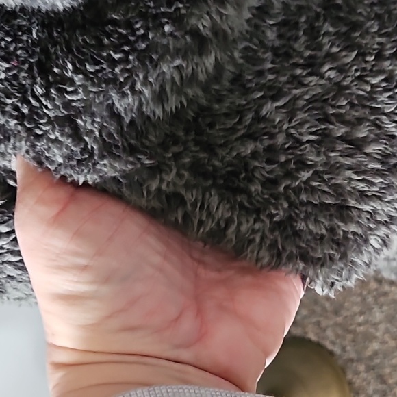 Maurices Green and Black Leopard Print Cowl Neck Sherpa Pullover - Picture 6 of 14